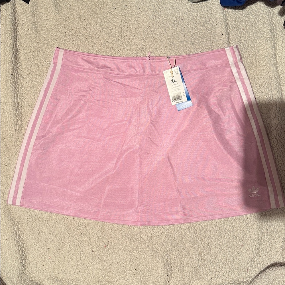 adidas Originals Pastel Lilac Mini Tennis Skirt with White Stripes